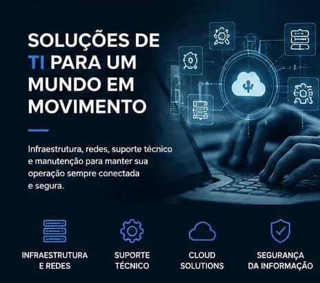 Banner de TI: infraestrutura e redes, suporte técnico, cloud e segurança da informação